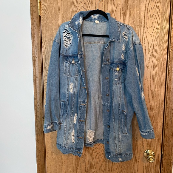 Roolee Jackets & Blazers - Roolee oversized distressed jean jacket